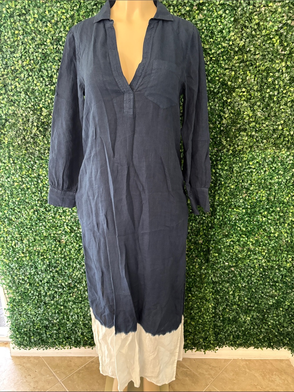 J. Crew Navy and White Beach Maxi Dress Size XS